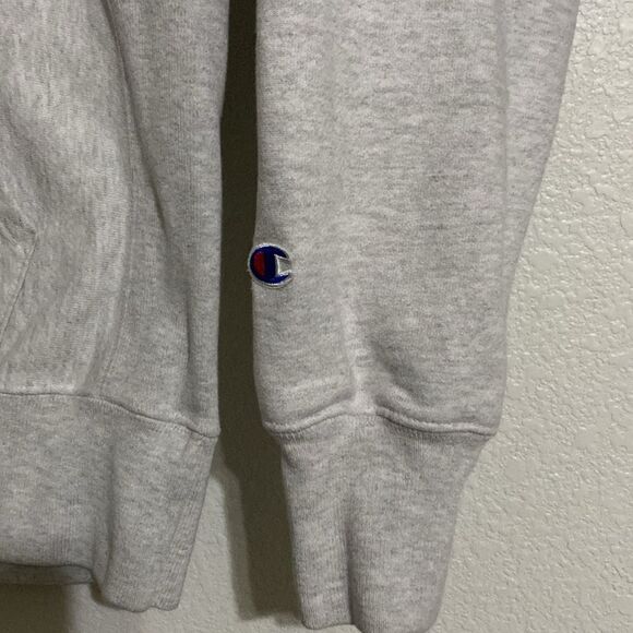 CHAMPION Light Gray Reverse Weave Super Thick Hoodie Size M - Picture 2 of 5